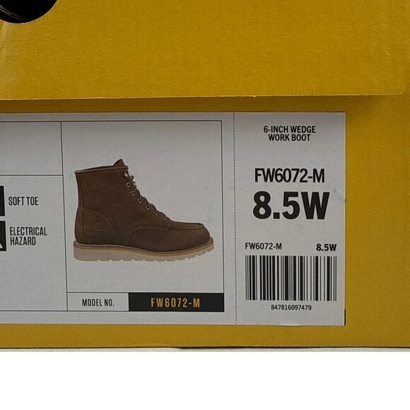 Carhartt Mens Moc Toe Wedge Boot Size 8.5 Wide Brown Leather Lace Up main image 7